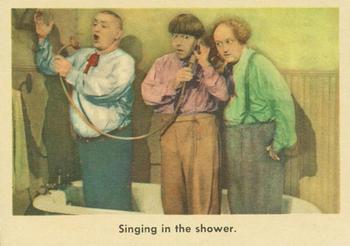 1959 Fleer The Three Stooges #46 Singing in the shower. Front