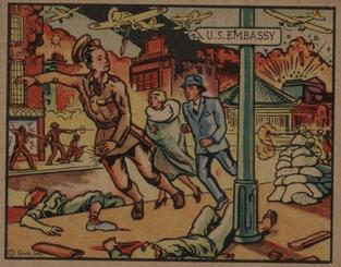 1938 Gum Inc. Horrors of War (R69) #3 U.S. Marine Shot While Aiding Americans Front