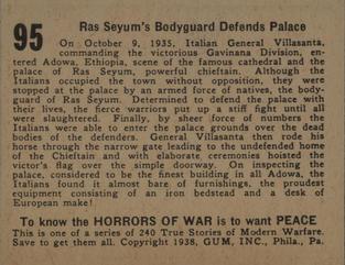 1938 Gum Inc. Horrors of War (R69) #95 Ras Seyum's Bodyguard Defends Palace Back