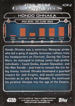 2017 Topps Star Wars: Galactic Files Reborn #ACW-2 Hondo Ohnaka Back