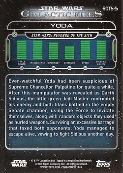 2017 Topps Star Wars: Galactic Files Reborn #ROTS-5 Yoda Back