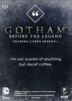 2016 Cryptozoic Gotham Season 1 - Quotes Silver #Q2 Harvey Bullock Back