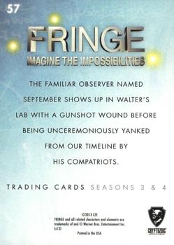 2013 Cryptozoic Fringe Seasons 3 & 4 #57 September Redux Back