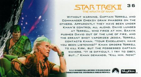 1994 SkyBox Star Trek II The Wrath of Khan Cinema Collection #36 Under Khan's Influence Back