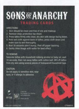 2014 Cryptozoic Sons of Anarchy Seasons 1-3 - Temporary Tattoos #TT04 Reaper Head Back
