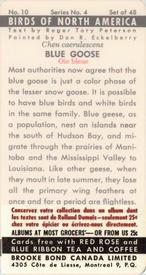 1962 Brooke Bond (Red Rose Tea) Birds of North America #10 Blue Goose Back