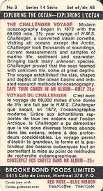 1971 Brooke Bond (Red Rose Tea) Exploring the Ocean #3 The Challenger Voyage Back