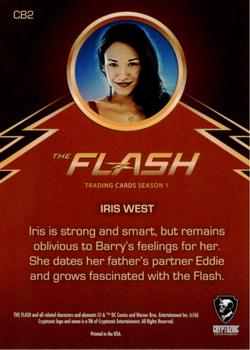 2016 Cryptozoic The Flash Season 1 - Character Bios #CB2 Iris West Back