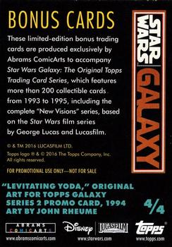 2016 Topps Abrams Star Wars Galaxy Bonus Cards #4 Series 2 Promo Back