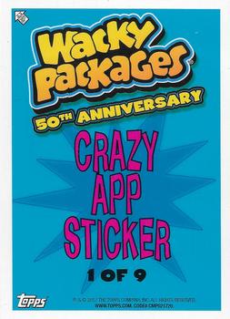 2017 Topps Wacky Packages 50th Anniversary #1 Candy Cru$$$h Velvet Back