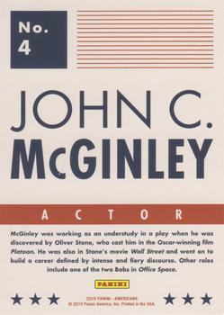 2015 Panini Americana - Blue #4 John C. McGinley Back