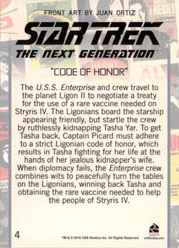 2016 Rittenhouse Star Trek: The Next Generation Portfolio Prints Series Two #4 Code of Honor Back