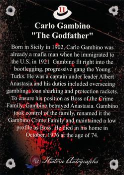 2016 Historic Autographs The Mob #11 Carlo Gambino Back