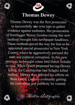 2016 Historic Autographs The Mob #56 Thomas Dewey Back