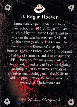 2016 Historic Autographs The Mob #57 J. Edgar Hoover Back
