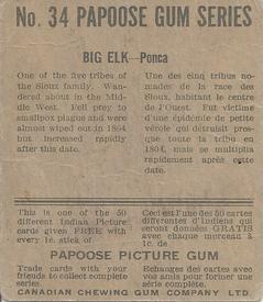 1934 Papoose Gum Indians (V254) #34 Big Elk Back