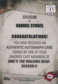 2016 Topps The Walking Dead Season 5 - Autographs Mud #NNO Seth Gilliam / Gabriel Stokes Back