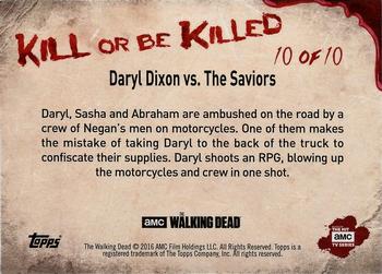 2016 Topps The Walking Dead Survival Box - Kill or Be Killed #10 Daryl Dixon vs. The Saviors Back