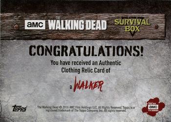 2016 Topps The Walking Dead Survival Box - Relics #NNO Walker Back