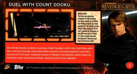 2015 Topps 3Di Star Wars: Revenge of the Sith #5 Duel with Count Dooku Back