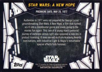 2017 Topps Star Wars 40th Anniversary #1 Star Wars: A New Hope Back