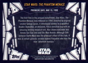 2017 Topps Star Wars 40th Anniversary #4 Star Wars: The Phantom Menace Back
