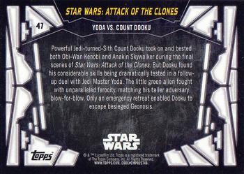 2017 Topps Star Wars 40th Anniversary #47 Yoda vs. Count Dooku Back
