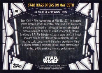 2017 Topps Star Wars 40th Anniversary #61 Star Wars Opens on May 25th Back