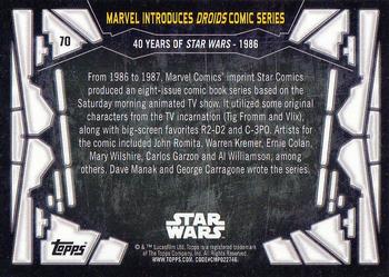 2017 Topps Star Wars 40th Anniversary #70 Marvel Introduces Droids Comic series Back