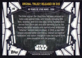 2017 Topps Star Wars 40th Anniversary #88 Original Trilogy Released on DVD Back