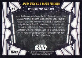 2017 Topps Star Wars 40th Anniversary #96 Angry Birds Star Wars is Released Back