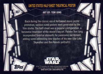 2017 Topps Star Wars 40th Anniversary #107 United States Half-Sheet Theatrical Poster Back