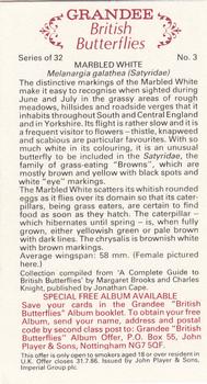 1983 Grandee British Butterflies #3 Marbled White Back