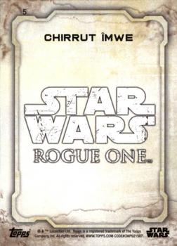 2016 Topps Star Wars Rogue One Series 1 - Death Star Black #5 Chirrut Imwe Back