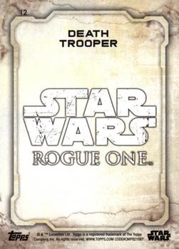 2016 Topps Star Wars Rogue One Series 1 - Death Star Black #12 Death Trooper Back