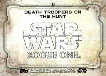 2016 Topps Star Wars Rogue One Series 1 - Death Star Black #32 Death Troopers on the Hunt Back