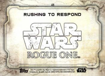 2016 Topps Star Wars Rogue One Series 1 - Death Star Black #48 Rushing to Respond Back
