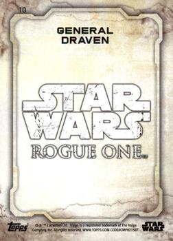 2016 Topps Star Wars Rogue One Series 1 - Blue Squad #10 General Draven Back
