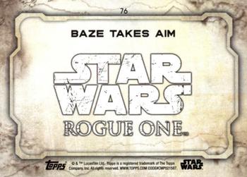 2016 Topps Star Wars Rogue One Series 1 - Blue Squad #76 Baze Takes Aim Back