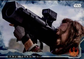2016 Topps Star Wars Rogue One Series 1 - Blue Squad #76 Baze Takes Aim Front