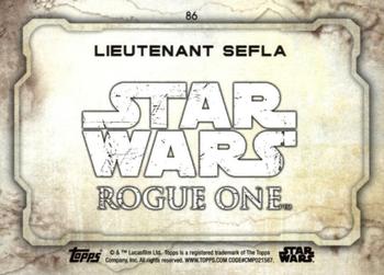 2016 Topps Star Wars Rogue One Series 1 - Blue Squad #86 Lieutenant Sefla Back