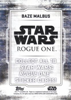 2016 Topps Star Wars Rogue One Series 1 - Character Stickers #NNO Baze Malbus Back