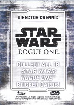 2016 Topps Star Wars Rogue One Series 1 - Character Stickers #NNO Director Krennic Back
