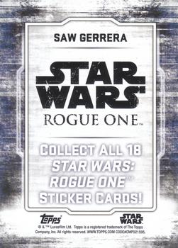 2016 Topps Star Wars Rogue One Series 1 - Character Stickers #NNO Saw Gerrera Back