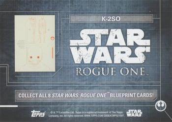 2016 Topps Star Wars Rogue One Series 1 - Blueprints of Ships and Vehicles #NNO K-2SO Back