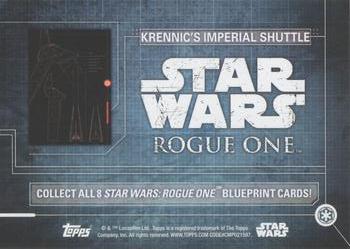 2016 Topps Star Wars Rogue One Series 1 - Blueprints of Ships and Vehicles #NNO Krennic's Imperial Shuttle Back