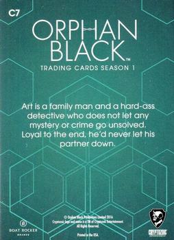 2016 Cryptozoic Orphan Black Season 1 - Character Bios #C7 Arthur Bell Back