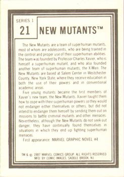 1987 Comic Images Marvel Universe I #21 New Mutants Back