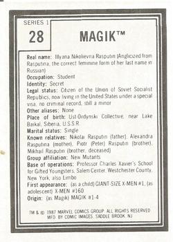 1987 Comic Images Marvel Universe I #28 Magik Back
