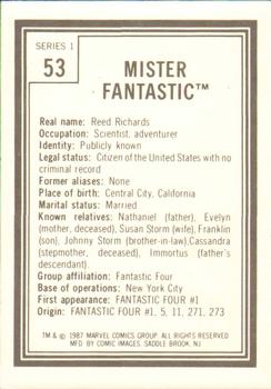1987 Comic Images Marvel Universe I #53 Mister Fantastic Back